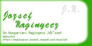 jozsef maginyecz business card